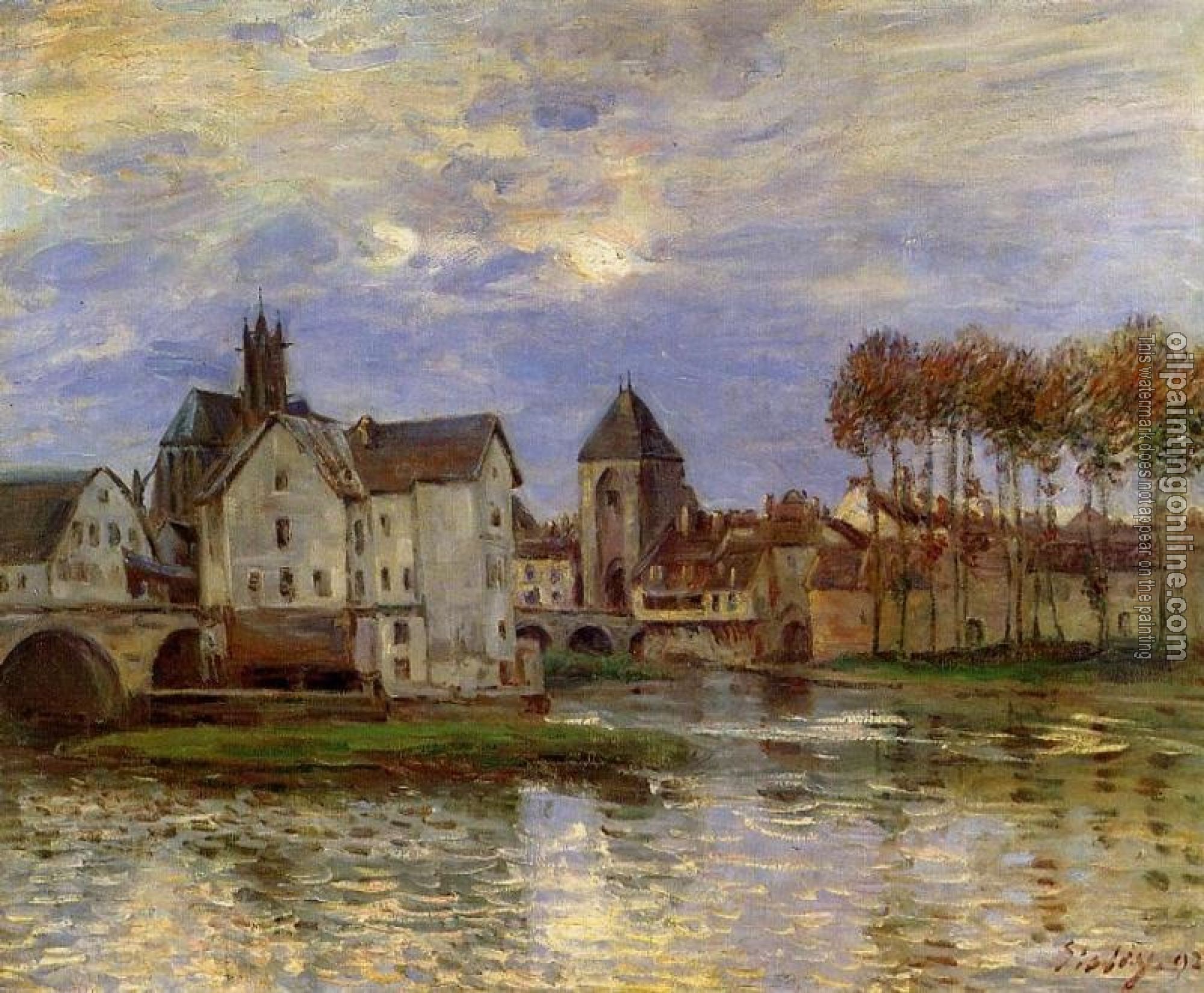 Sisley, Alfred - The Moret Bridge at Sunset